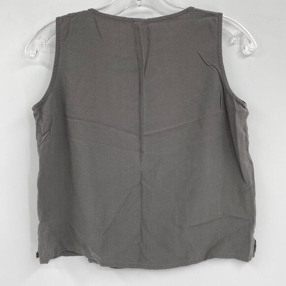 Eileen Fisher Gray Silk Tank Top | Size SP Petite - Picture 3 of 6